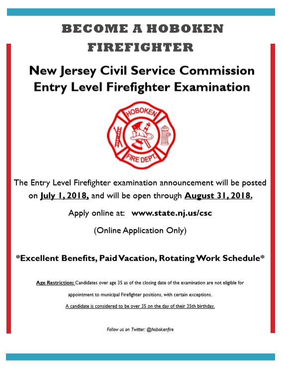 Hoboken Fire Department Seeking Diverse Class of New Recruits